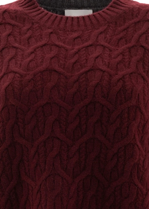 Wool cashmere cable oversized o-neck pullover Port Royale K2349 Ganni 